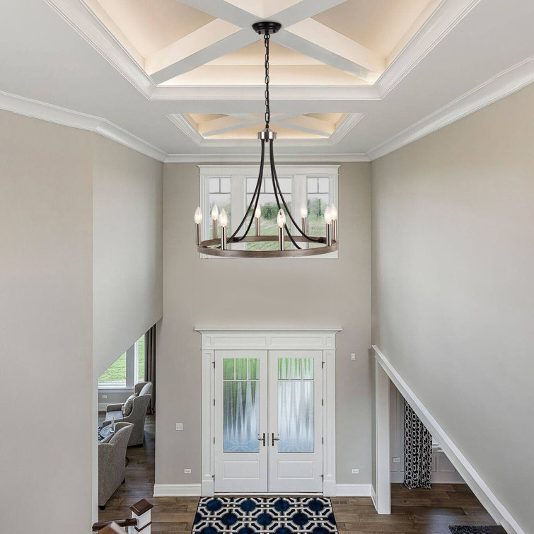 Gracie Oaks MarleyRae 8 Light Dimmable Kitchen Island Wagon Wheel